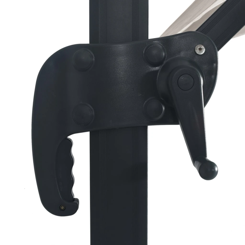 vidaXL saulessargs ar LED un alumīnija kātu, 400x300 cm, smilškrāsa