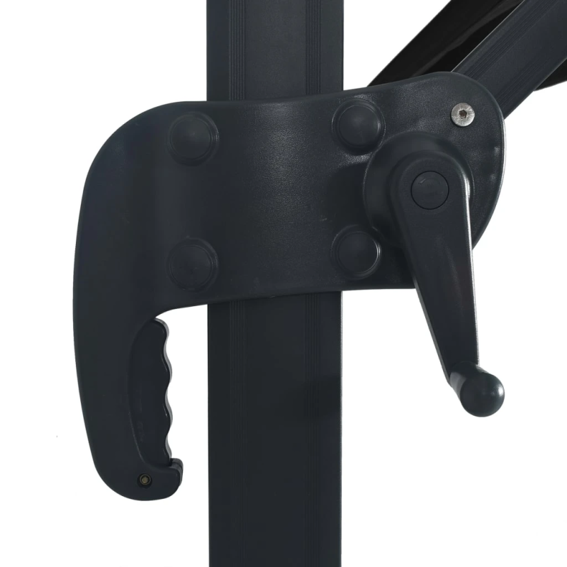 vidaXL saulessargs ar LED un alumīnija kātu, 400x300 cm, melns