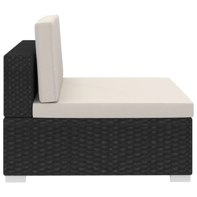 vidaXL 4-daļīgs dārza dīvāna komplekts ar matračiem, melns PE