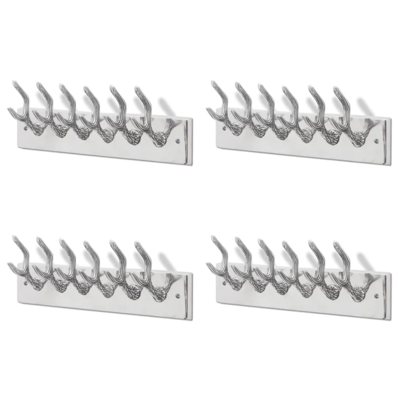 vidaXL drēbju pakaramie, 4 gab., alumīnijs, sudraba krāsā