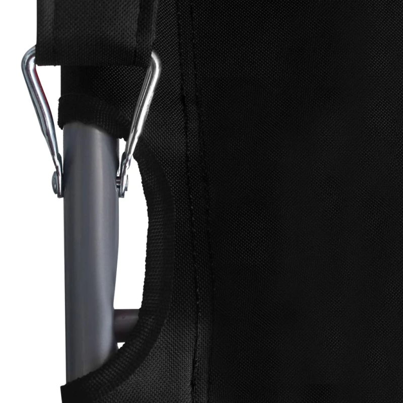 vidaXL salokāmi pludmales krēsli, 2 gab., melns audums