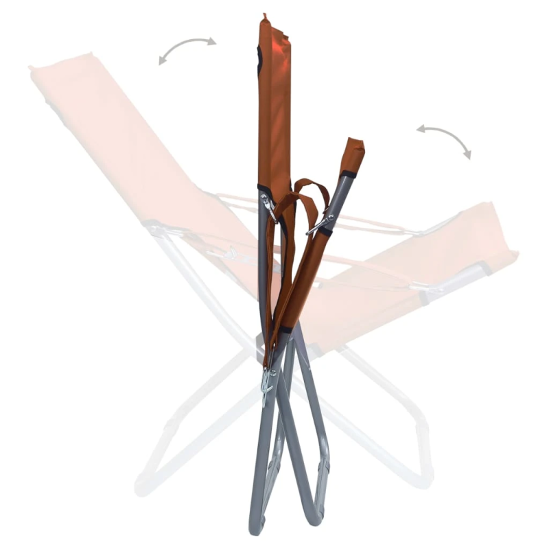 vidaXL salokāmi pludmales krēsli, 2 gab., brūns audums