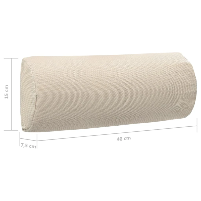 vidaXL pludmales krēsla galvas balsts, 40x7,5x15 cm, krēmkrāsas