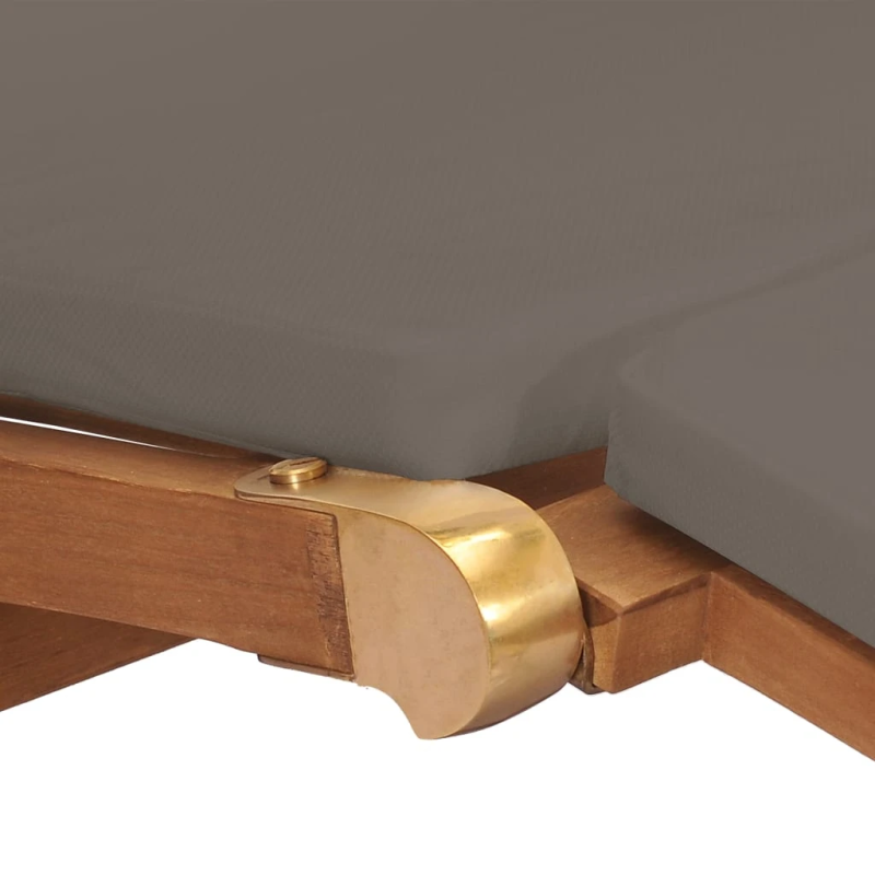 vidaXL pludmales krēsls ar matraci, masīvs tīkkoks, tumši pelēks