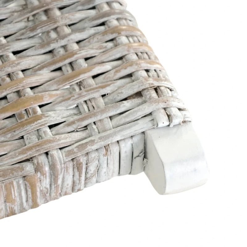 vidaXL atpūtas krēsls, balts, dabīga Kubu rotangpalma, sarkankoks