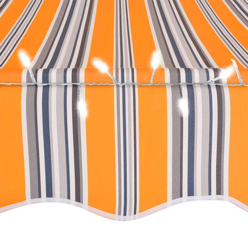 vidaXL izvelkama markīze, manuāla, ar LED, 100 cm, dzeltena un zila