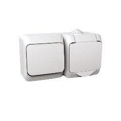 Bloks rozete+slēdzis cedar plus balts