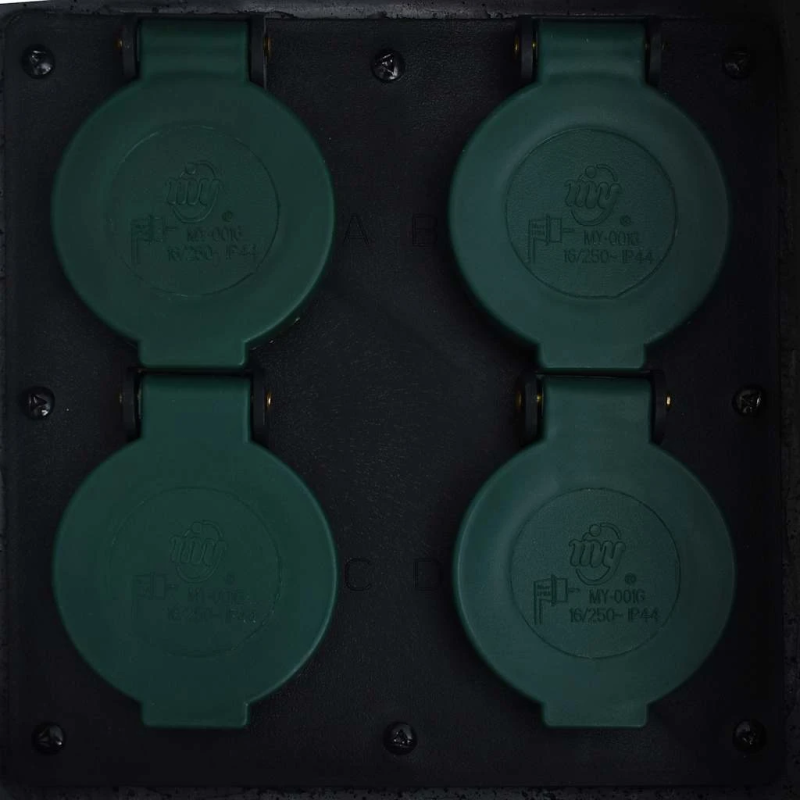 vidaXL dārza strāvas sadalītājs, 4 kontakti, ūdensizturīgs, polirezīns