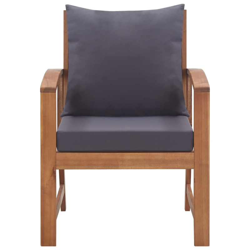 vidaXL 4-daļīgs dārza atpūtas mēbeļu komplekts ar matračiem, akācija