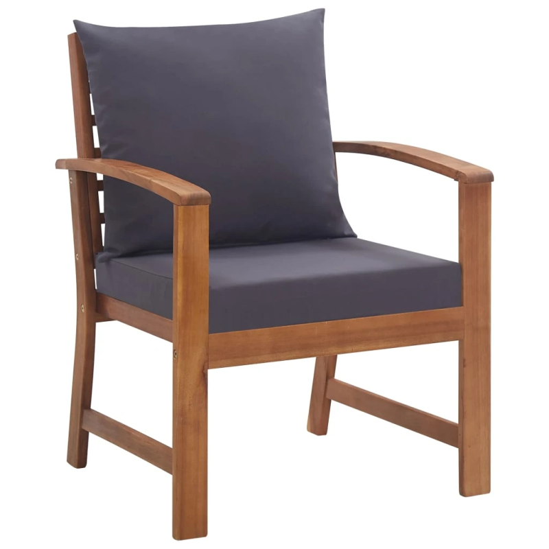 vidaXL 4-daļīgs dārza atpūtas mēbeļu komplekts ar matračiem, akācija