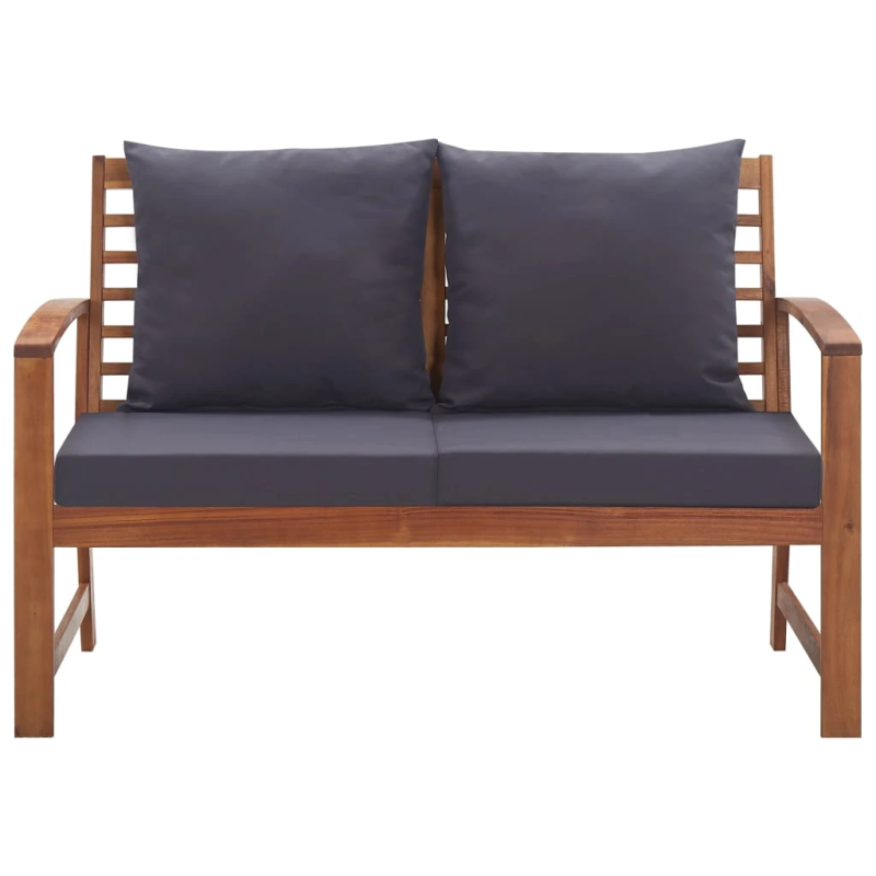 vidaXL 4-daļīgs dārza atpūtas mēbeļu komplekts ar matračiem, akācija