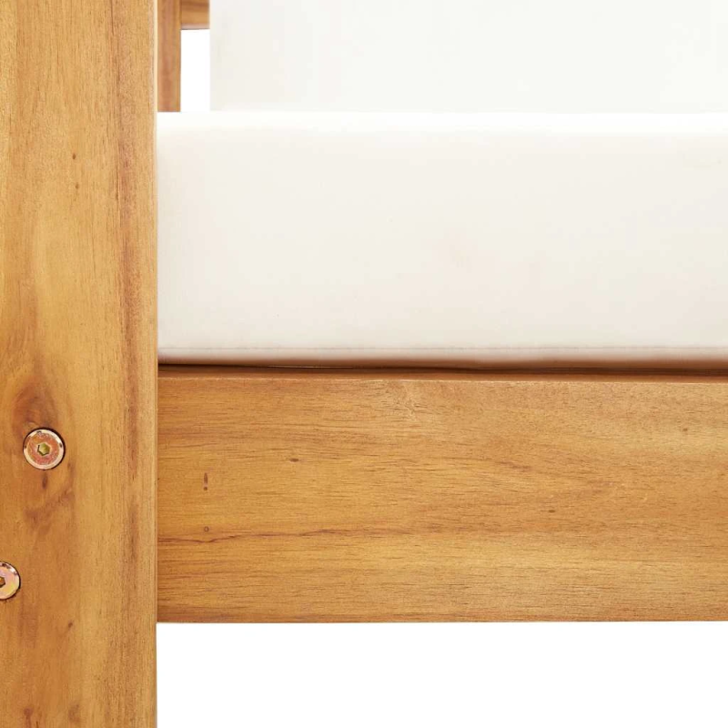 vidaXL dārza dīvāns ar matračiem, 140 cm, akācijas masīvkoks