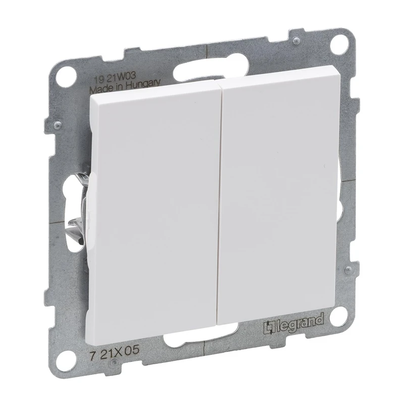 Slēdzis LEGRAND SUNO, 2 taustiņi, balta krāsa