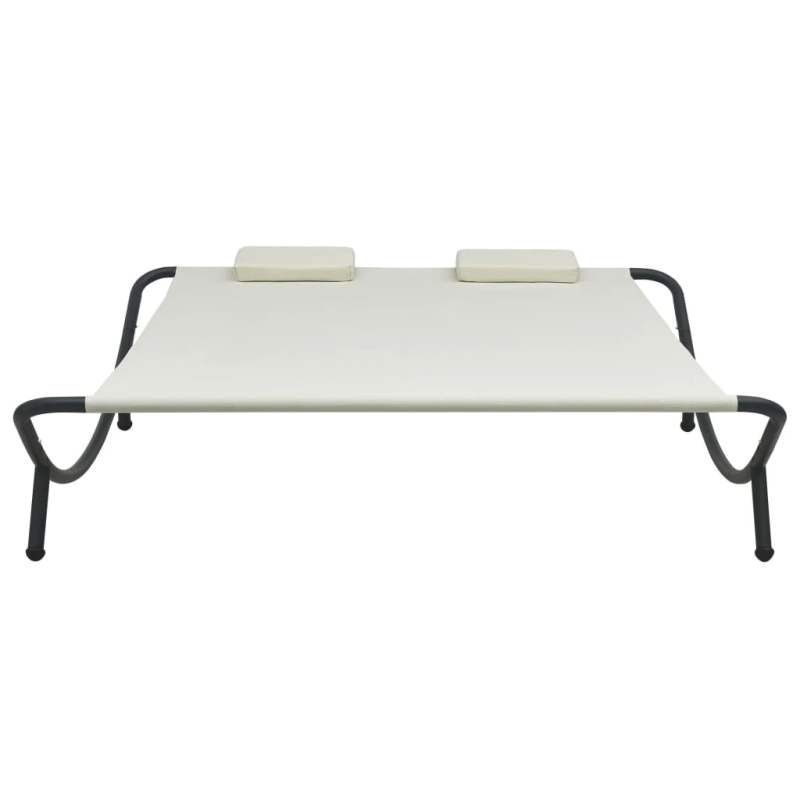 vidaXL āra atpūtas gulta, krēmkrāsas audums