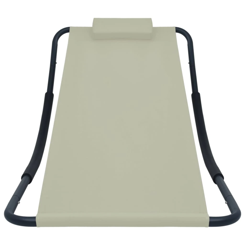 vidaXL dārza gulta, krēmkrāsas, 200x90 cm, tērauds