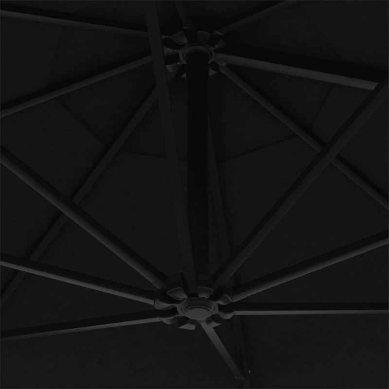 vidaXL saulessargs ar metāla kātu, melns, 300 cm