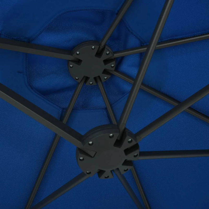 vidaXL dārza saulessargs ar alumīnija kātu, 460x270 cm, zils