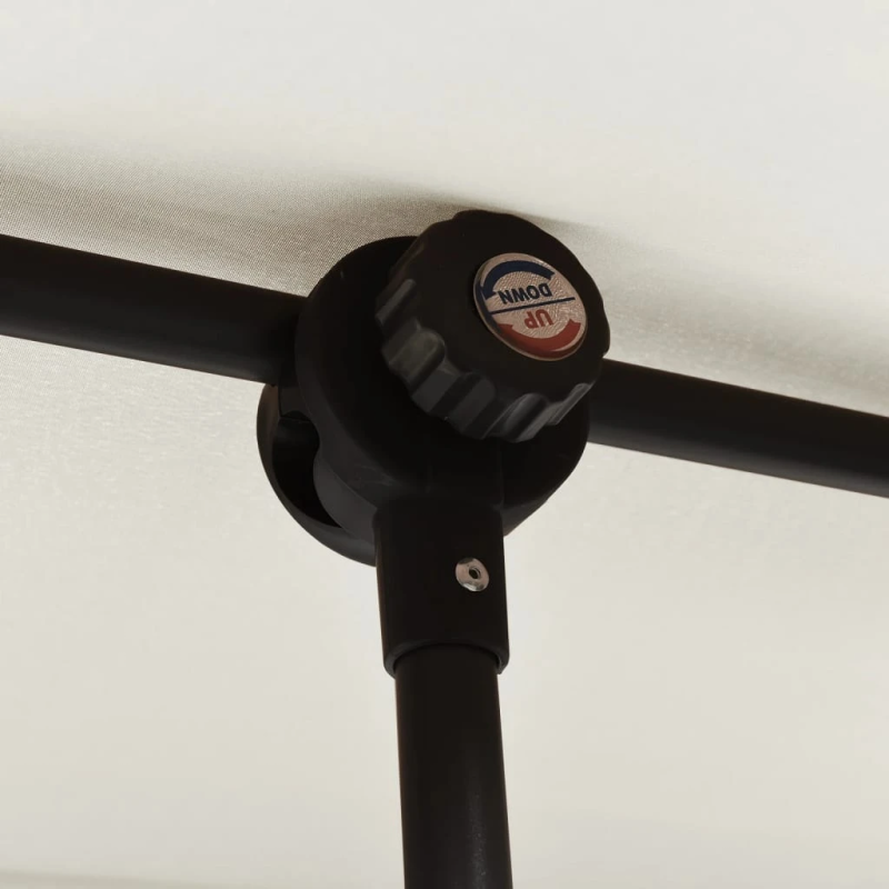 vidaXL dārza saulessargs ar alumīnija kātu, 180x110 cm, smilšu balts