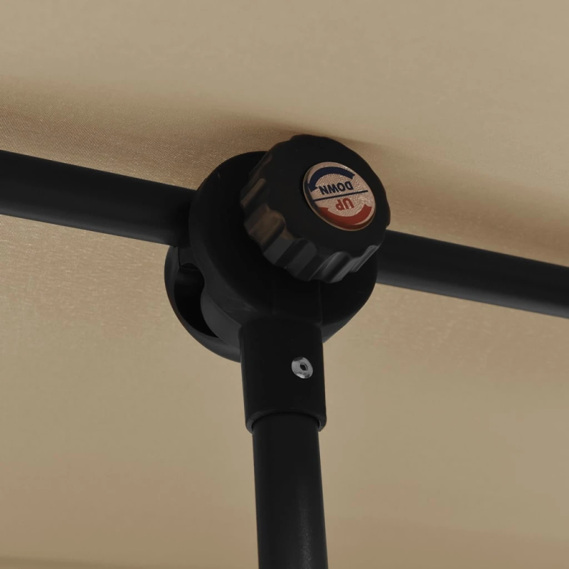 vidaXL dārza saulessargs ar alumīnija kātu, 180x110 cm, pelēkbrūns