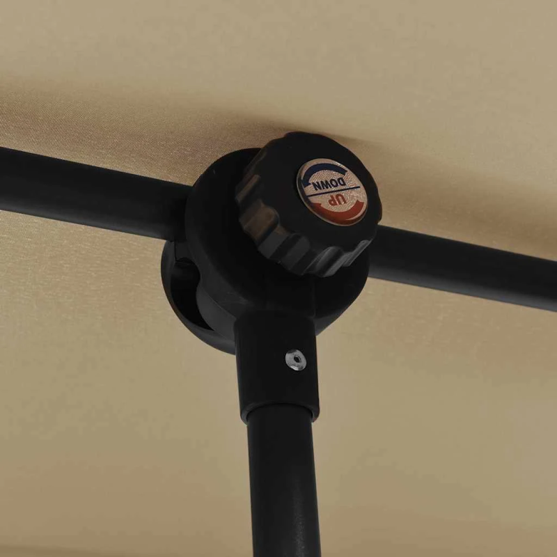 vidaXL dārza saulessargs ar alumīnija kātu, 2x1,5 m, pelēkbrūns