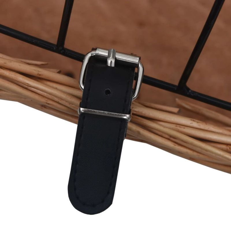 vidaXL velosipēda priekšējais grozs ar pārsegu, 50x45x35 cm, vītols