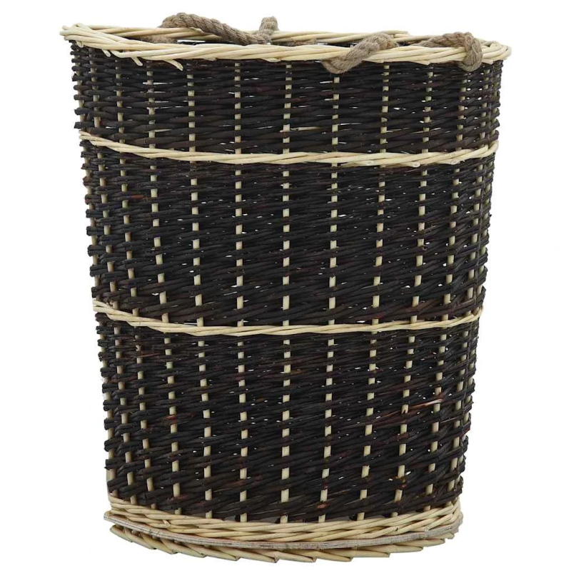 vidaXL malkas grozs ar lencēm, 50x44x58 cm, vītols