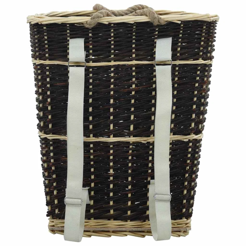 vidaXL malkas grozs ar lencēm, 50x44x58 cm, vītols