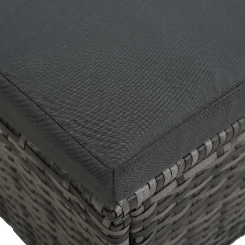 vidaXL 4-daļīgs dārza atpūtas mēbeļu komplekts ar matračiem, pelēks PE