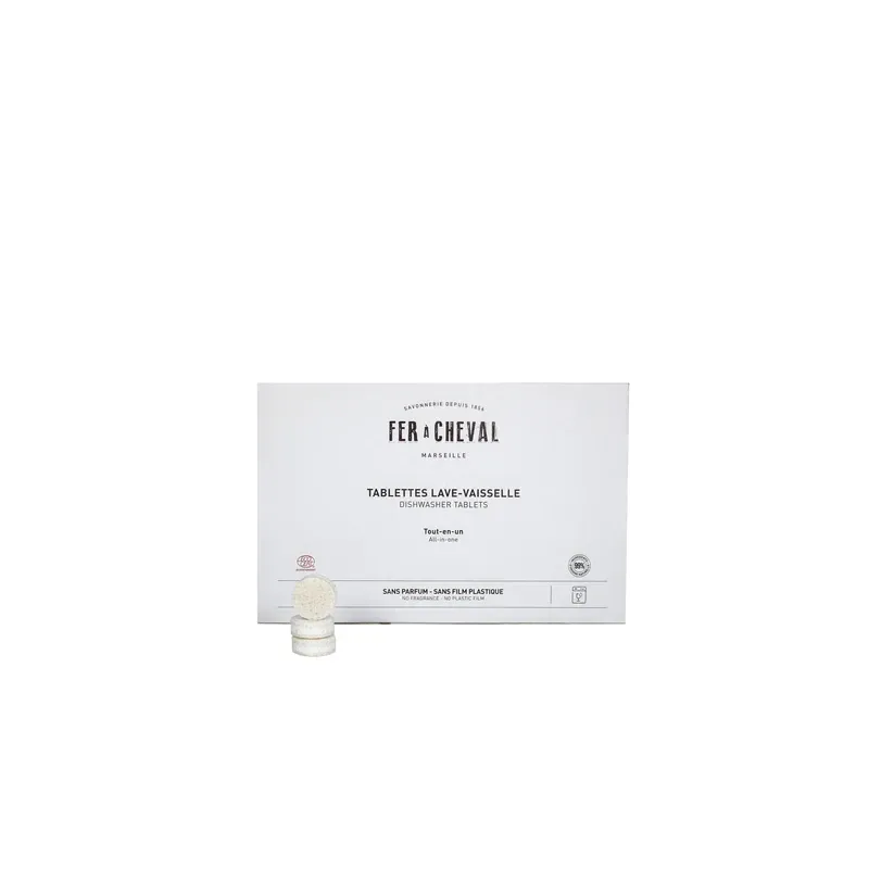 Fer A Cheval trauku mazgāšanas tabletes ar Marseļas ziepēm trauku mašīnām 40gab