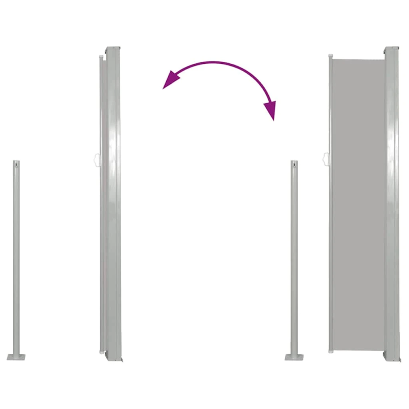 vidaXL izvelkama sānu markīze, pelēka, 100x500 cm