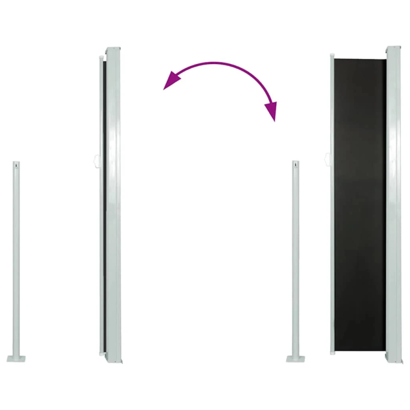 vidaXL izvelkama sānu markīze, melna, 120x500 cm