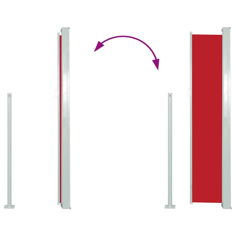 vidaXL izvelkama sānu markīze, sarkana, 120x500 cm