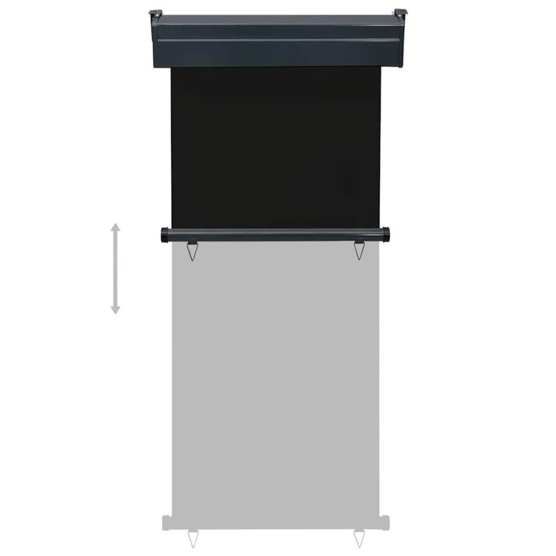 vidaXL balkona sānu markīze, melna, 80x250 cm