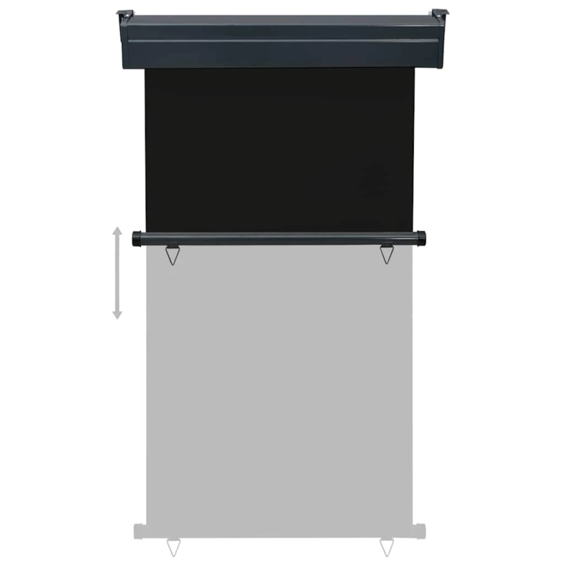 vidaXL balkona sānu markīze, melna, 100x250 cm