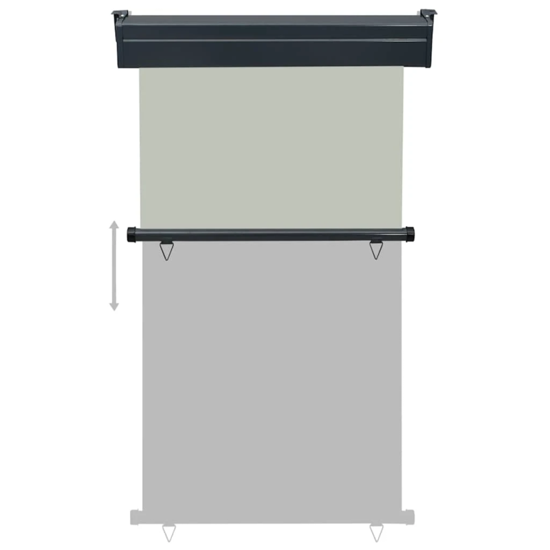 vidaXL balkona sānu markīze, pelēka, 100x250 cm