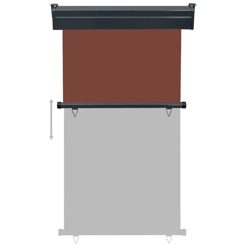 vidaXL balkona sānu markīze, brūna, 100x250 cm