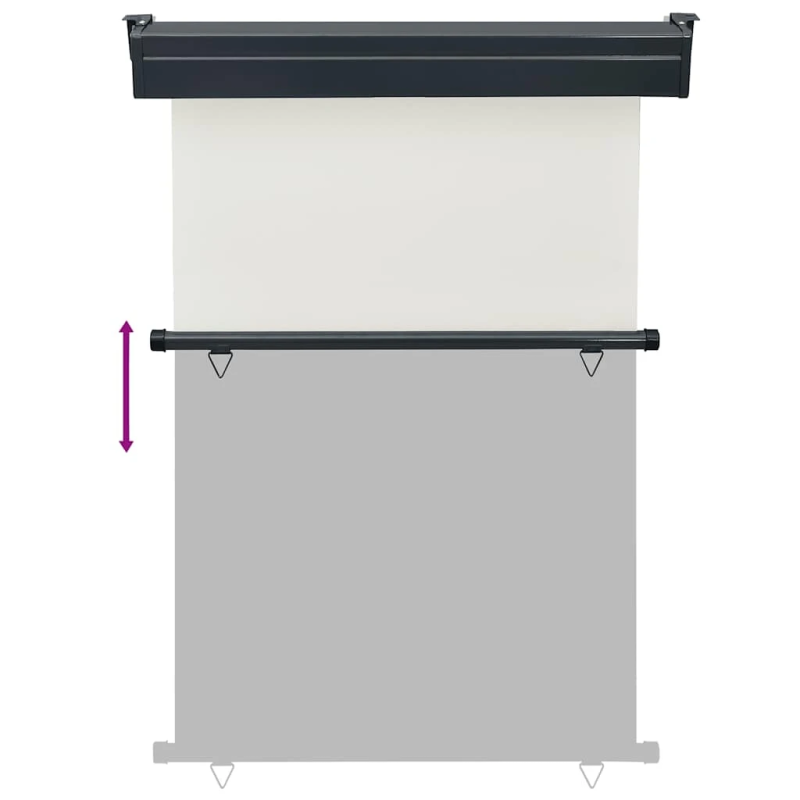 vidaXL balkona sānu markīze, krēmkrāsas, 125x250 cm