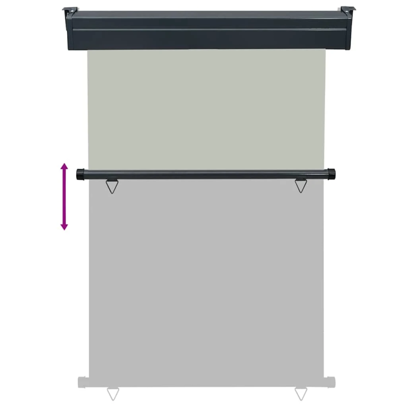 vidaXL balkona sānu markīze, pelēka, 125x250 cm