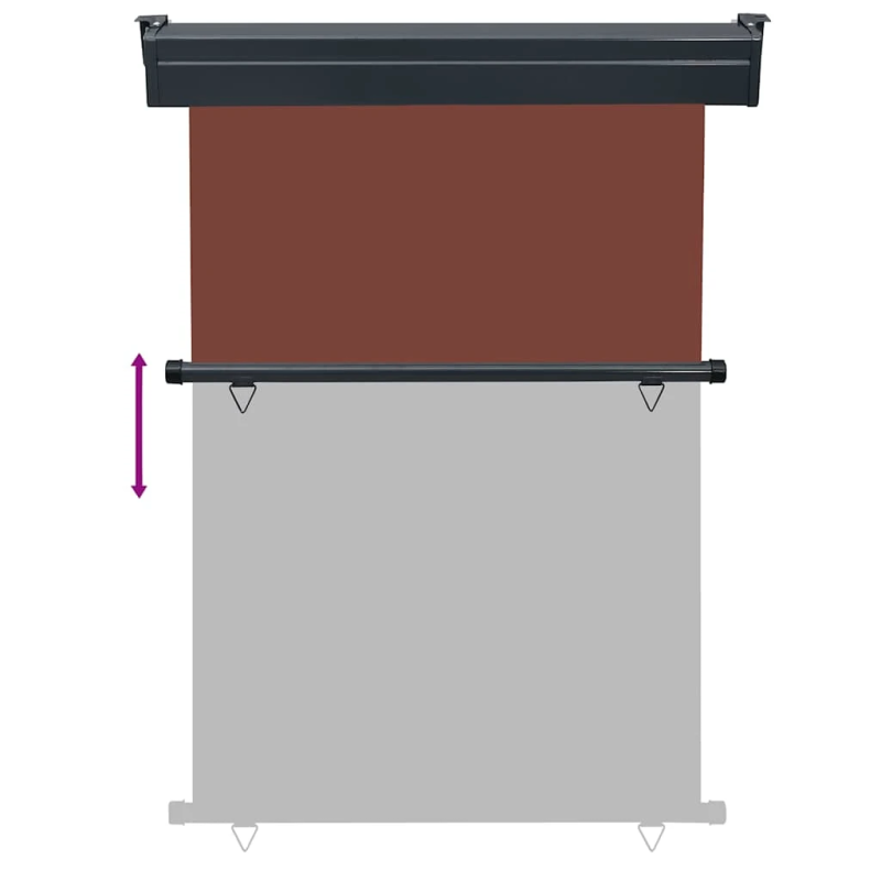 vidaXL balkona sānu markīze, brūna, 125x250 cm