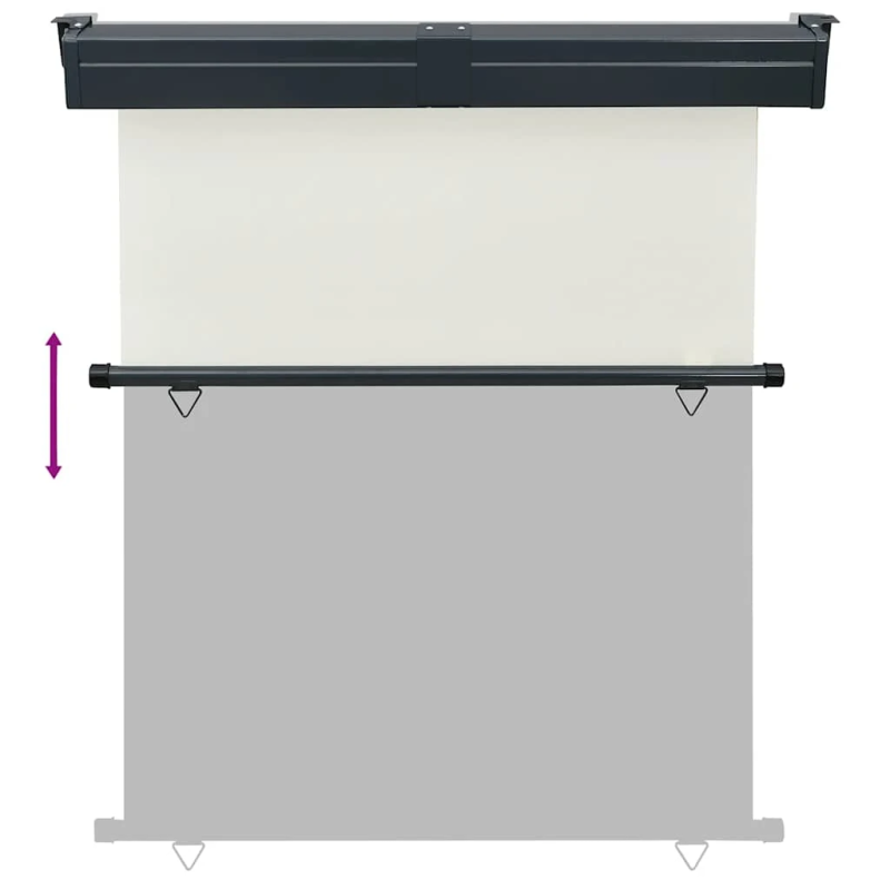 vidaXL balkona sānu markīze, krēmkrāsas, 145x250 cm