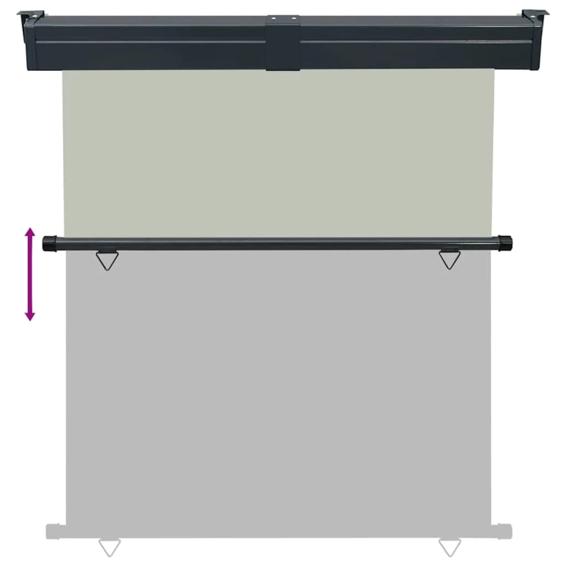 vidaXL balkona sānu markīze, pelēka, 170x250 cm