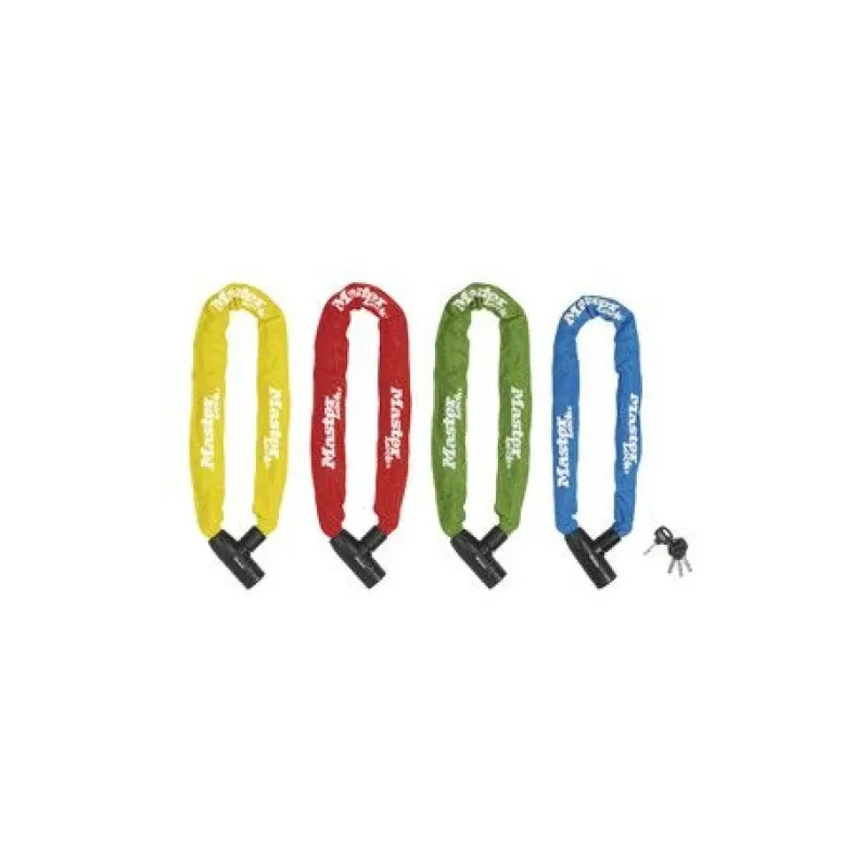 Velo ķēde ar atslēgu - krāsaina 8mm x 90 cm