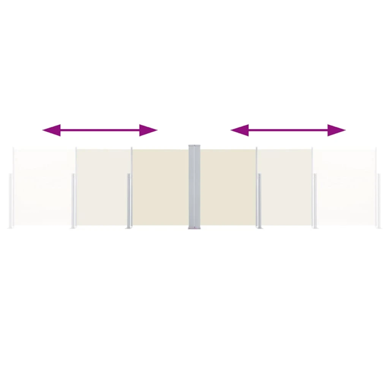 vidaXL izvelkams sānu aizslietnis, krēmkrāsa, 100x600 cm
