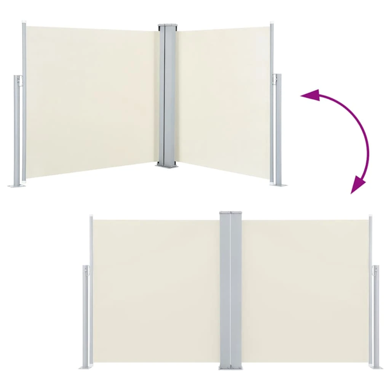 vidaXL izvelkams sānu aizslietnis, krēmkrāsa, 100x600 cm