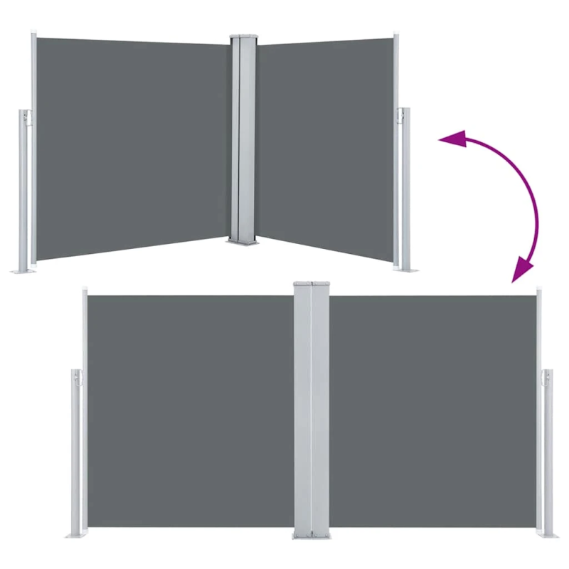 vidaXL izvelkams sānu aizslietnis, antracītpelēks, 100x600 cm