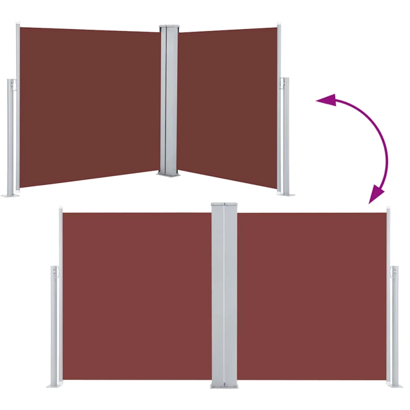 vidaXL izvelkams sānu aizslietnis, brūns, 100x600 cm