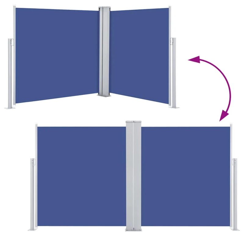 vidaXL izvelkams sānu aizslietnis, zils, 100x600 cm