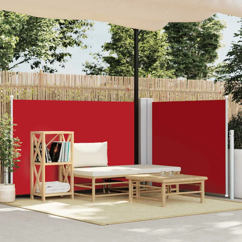 vidaXL izvelkams sānu aizslietnis, sarkans, 100x600 cm