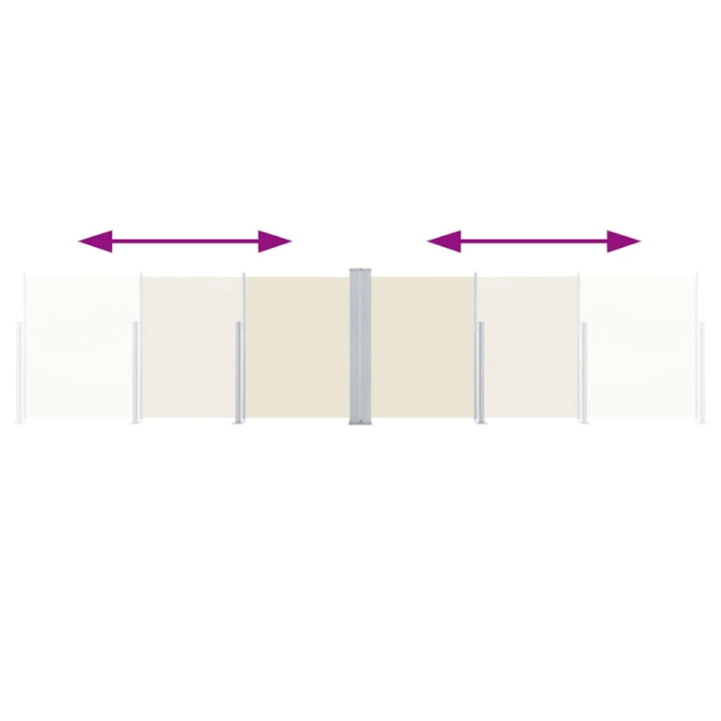 vidaXL izvelkams sānu aizslietnis, krēmkrāsa, 120x600 cm