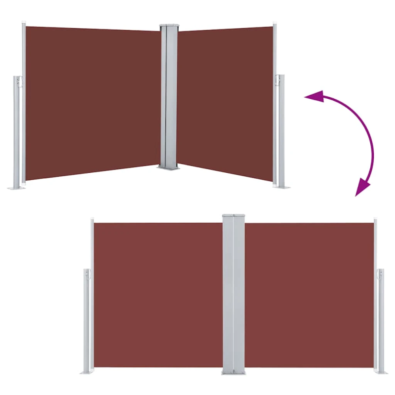 vidaXL izvelkams sānu aizslietnis, brūns, 120x600 cm